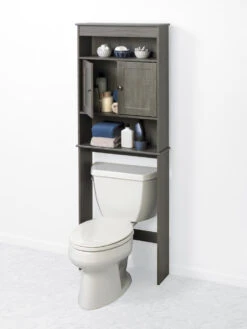 Zenna Home® 23"W X 67"H Driftwood Gray Over-The-Toilet Storage Cabinet 8 Zenna Home® 23"W X 67"H Driftwood Gray Over-The-Toilet Storage Cabinet -Valpar Bathroom Shop 9119GY alt2 1800x1800