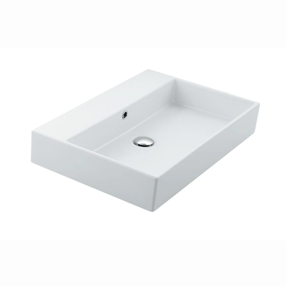 WS Bath Collections Unlimited 60 Wall Mount / Vessel Bathroom Sink In Ceramic White Without Faucet Hole 3 WS Bath Collections Unlimited 60 Wall Mount / Vessel Bathroom Sink In Ceramic White Without Faucet Hole