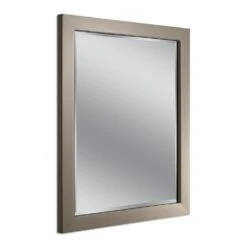 Modern 26 In. X 32 In. Mirror In Brushed Nickel