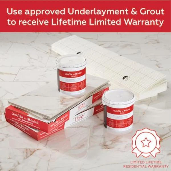 Daltile QuicTile 12 In. X 24 In. Calacatta Marvel Matte Porcelain Locking Floor Tile (9.6 Sq. Ft. / Case) 6 Daltile QuicTile 12 In. X 24 In. Calacatta Marvel Matte Porcelain Locking Floor Tile (9.6 Sq. Ft. / Case) - Image 4