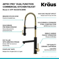 Single-Handle Kitchen Faucet With Pre-Rinse Sprayer And Pot Filler In Spot Free Antique Champagne Bronze/Matte Black -Valpar Bathroom Shop 97093e74ad256617ffb60cc1a05181a2 1800x1800