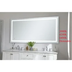 Timeless Home 36 In. H X 72 In. W Single Contemporary Rectangular Aluminum Lighted LED Mirror In Silver(Color Changing) -Valpar Bathroom Shop 99b11e25a8678b2936a6938e9c43552b 1800x1800