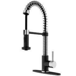 Edison Single-Handle Pull-Down Sprayer Kitchen Faucet With Deck Plate In Matte Black 12 Edison Single-Handle Pull-Down Sprayer Kitchen Faucet With Deck Plate In Matte Black -Valpar Bathroom Shop 9a3dd9a8af3ec99884a46bc8a1c34867 1800x1800