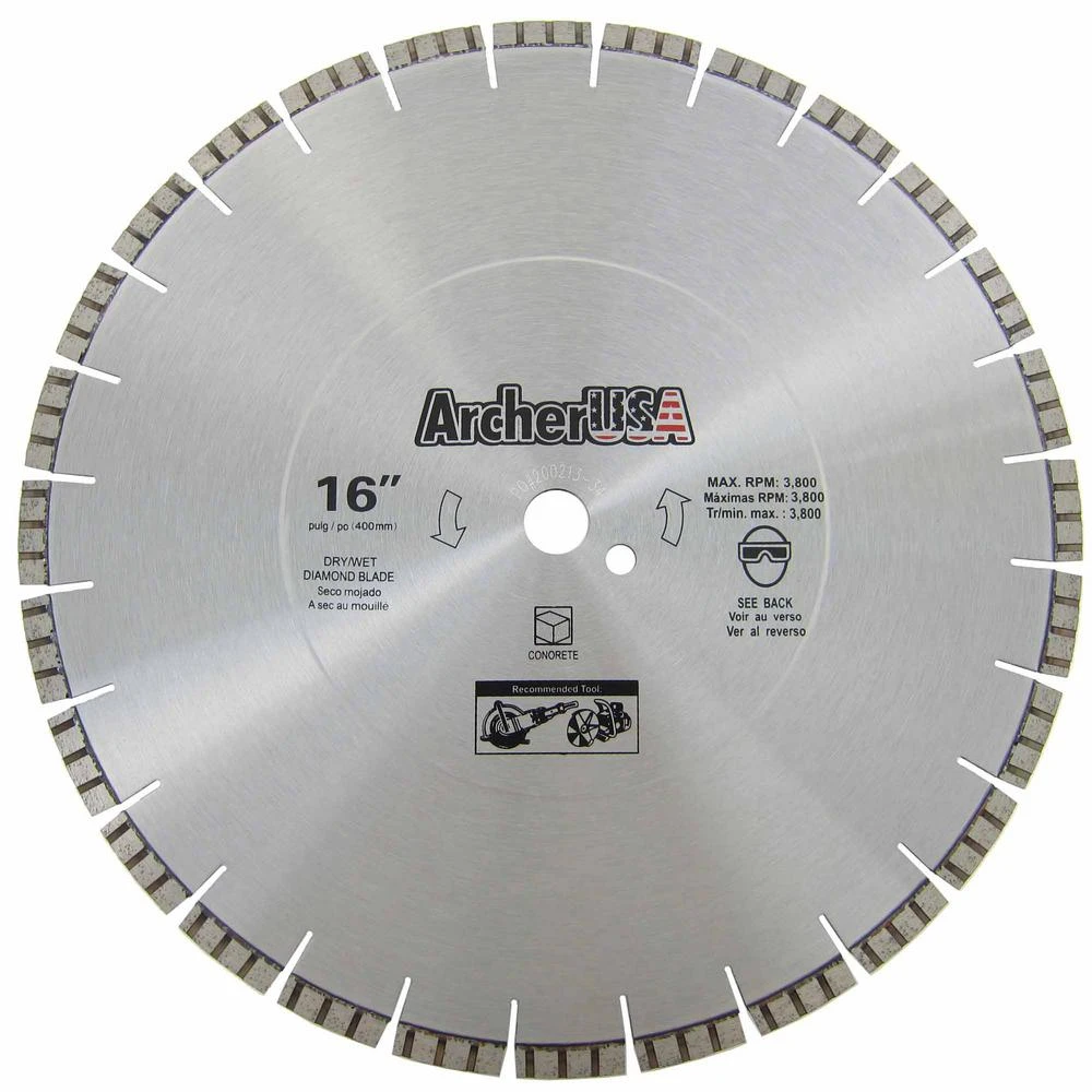Archer USA 16 In. Diamond Blade For Concrete Cutting 4 Archer USA 16 In. Diamond Blade For Concrete Cutting - Image 2