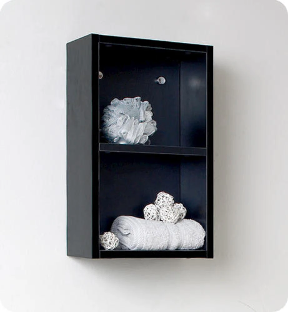 Fresca 12"W X 6"D X 20"H Black Linen Cabinet 3 Fresca 12"W X 6"D X 20"H Black Linen Cabinet
