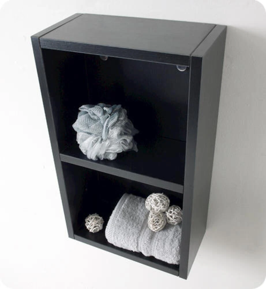 Fresca 12"W X 6"D X 20"H Black Linen Cabinet 4 Fresca 12"W X 6"D X 20"H Black Linen Cabinet - Image 2