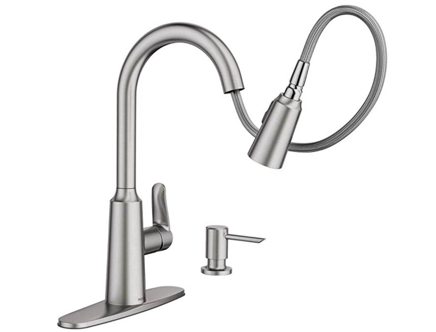 Moen Edwyn Spot Resist Stainless 1-Handle Deck Mount Pull-down Commercial/Residential Kitchen Faucet 4 Moen Edwyn Spot Resist Stainless 1-Handle Deck Mount Pull-down Commercial/Residential Kitchen Faucet - Image 2