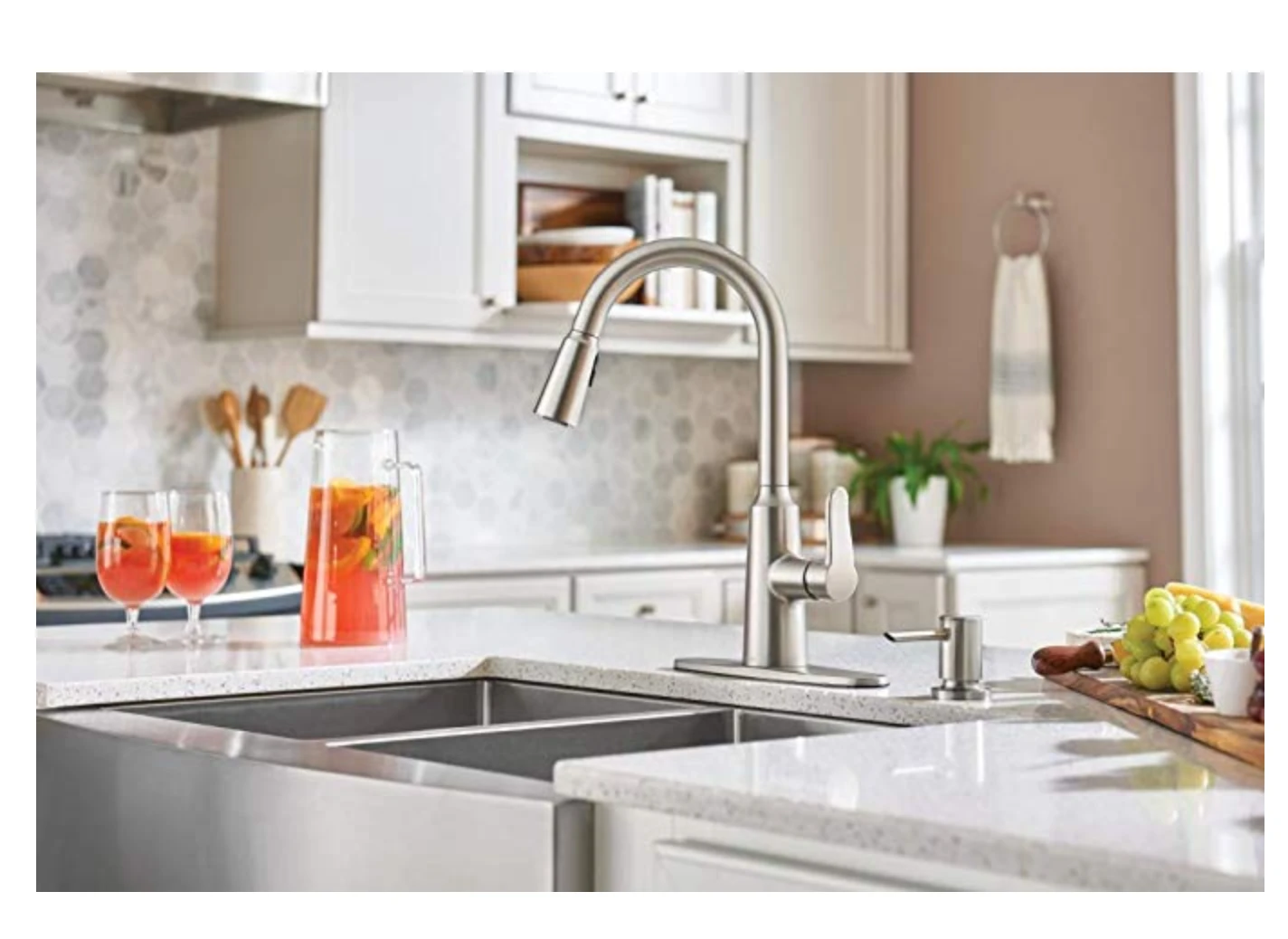 Moen Edwyn Spot Resist Stainless 1-Handle Deck Mount Pull-down Commercial/Residential Kitchen Faucet 5 Moen Edwyn Spot Resist Stainless 1-Handle Deck Mount Pull-down Commercial/Residential Kitchen Faucet - Image 3