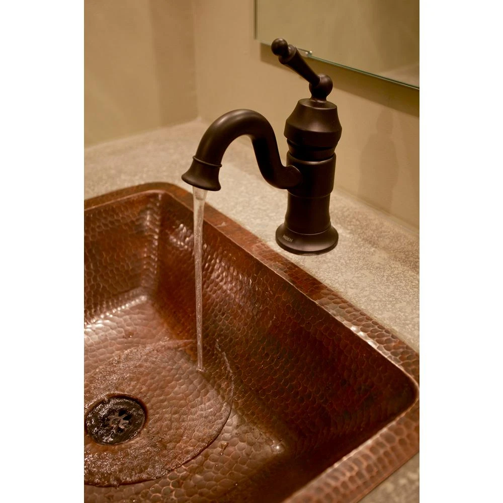 Premier Copper Products Under-Counter Rectangle Hammered Copper Bathroom Sink In Oil Rubbed Bronze 12 Premier Copper Products Under-Counter Rectangle Hammered Copper Bathroom Sink In Oil Rubbed Bronze - Image 10