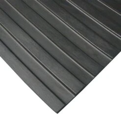 Rubber-Cal Corrugated Wide Rib 3 Ft. X 8 Ft. Black Rubber Flooring (24 Sq. Ft.)