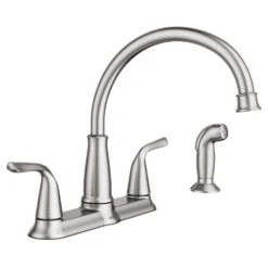 Brecklyn 2-Handle Standard Kitchen Faucet With Side Sprayer In Spot Resist Stainless