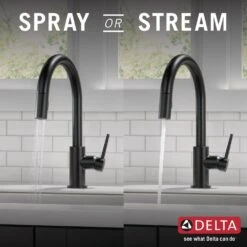 Trinsic Single-Handle Pull-Down Sprayer Kitchen Faucet With MagnaTite Docking In Matte Black -Valpar Bathroom Shop adf90de9240436faab9ec13375682c64 1800x1800