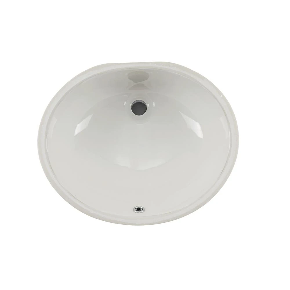 IPT Sink Company Oval Glazed Ceramic Undermount Bathroom Vanity Sink In White 8 IPT Sink Company Oval Glazed Ceramic Undermount Bathroom Vanity Sink In White - Image 6