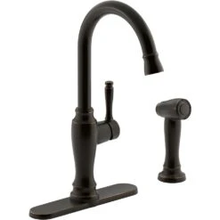 Arsdale Single-Handle Standard Kitchen Faucet With Swing Spout And Sidespray In Oil-Rubbed Bronze