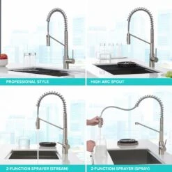Oletto Single-Handle Pull-Down Sprayer Kitchen Faucet In All-Brite Spot-Free Stainless Steel 20 Oletto Single-Handle Pull-Down Sprayer Kitchen Faucet In All-Brite Spot-Free Stainless Steel -Valpar Bathroom Shop b2dd381f68b6c711e81b9aa6169540c0 1800x1800