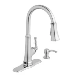 Touchless LED Single-Handle Pull-Down Sprayer Kitchen Faucet With Soap Dispenser In Stainless Steel -Valpar Bathroom Shop b6594996e646668d0e1671bf3dc94a10 1800x1800