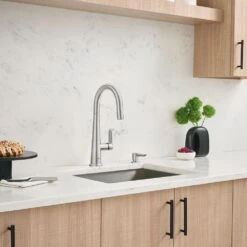 Veletto Single-Handle Pull-Down Dual Sprayer Kitchen Faucet With Soap Dispenser In SuperSteel InfinityFinish -Valpar Bathroom Shop b8c4f3b271c582242ebbf3b9109fca6a 1800x1800