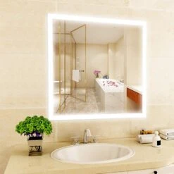 28 In. X 30 In. White LED Lighted Bathroom Mirror With Sensor Switch -Valpar Bathroom Shop b9c15039250f198d1c3bfab89df90406 1800x1800