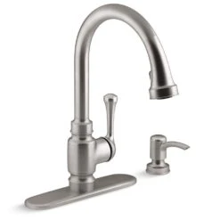 Carmichael Single-Handle Pull-Down Sprayer Kitchen Faucet In Stainless Steel