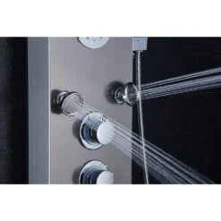 55 In. 5-Jet Shower Panel System With LED Rainfall Mist Shower Head Hand Shower Wand And Tub Spout In Brushed Nickel -Valpar Bathroom Shop bcbac3f69913a6e6dbc370402e4ed366 1800x1800
