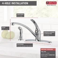Foundations Single-Handle Standard Kitchen Faucet With Side Sprayer In Chrome -Valpar Bathroom Shop bdcf88648a62a35177bf3a43435eb02f 1800x1800