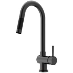 Gramercy Single-Handle Pull-Down Sprayer Kitchen Faucet In Matte Black