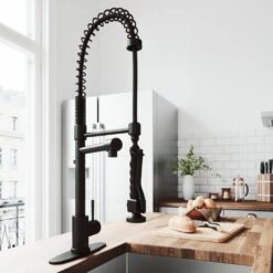 Zurich Single-Handle Pull-Down Sprayer Kitchen Faucet With Deck Plate In Matte Black 19 Zurich Single-Handle Pull-Down Sprayer Kitchen Faucet With Deck Plate In Matte Black -Valpar Bathroom Shop c2e1f75f7e5fbaa5a5757c6343d07266 1800x1800