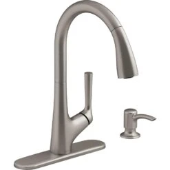 Elmbrook Single-Handle Pull-Down Sprayer Kitchen Faucet In Vibrant Stainless