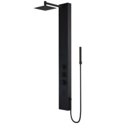Kingsley 55.125 In. 2-Jet High Pressure Shower System With Fixed Rainhead And Handheld Dual Shower In Matte Black