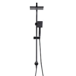 Modern Wall Bar Shower Kit 1-Spray 8 In. Square Rain Shower Head With Hand Shower In Matte Black (Valve Not Included) -Valpar Bathroom Shop d338b0af02e7284563b2efae911e73be 1800x1800