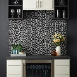 Daltile Decor Accents Hanlon Bee 10 In. X 11 In. X 8 Mm Porcelain Penny Round Mosaic Floor And Wall Tile (0.83 Sq. Ft. / Piece)