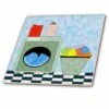 3dRose Red Blue Green Laundry Room - Ceramic Tile, 6-inch
