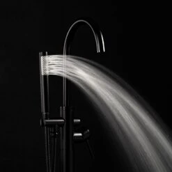 1-Handle Freestanding Floor Mount Tub Faucet Bathtub Filler With Hand Shower In Matte Black 14 1-Handle Freestanding Floor Mount Tub Faucet Bathtub Filler With Hand Shower In Matte Black -Valpar Bathroom Shop d69517807737dd9ae7d3e9ab29f4a07f 1800x1800