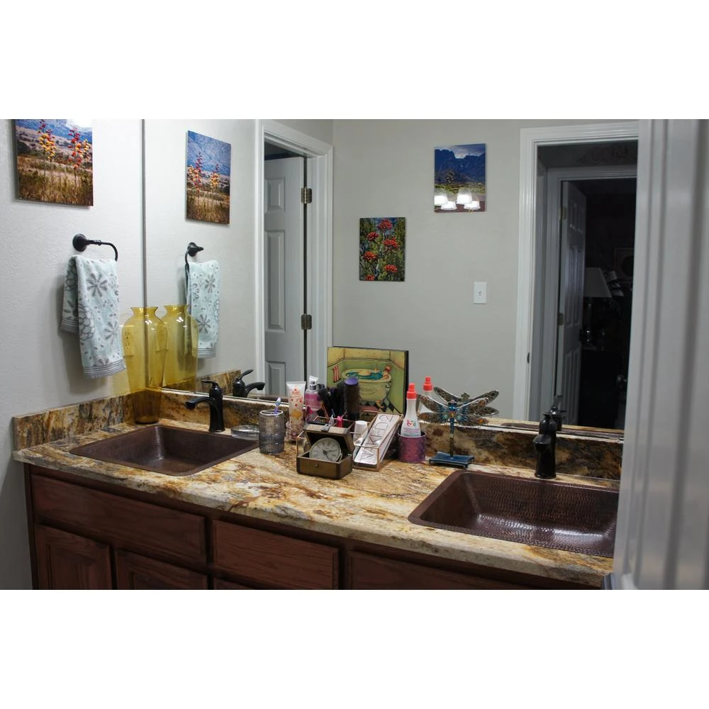 Premier Copper Products Under-Counter Rectangle Hammered Copper Bathroom Sink In Oil Rubbed Bronze 15 Premier Copper Products Under-Counter Rectangle Hammered Copper Bathroom Sink In Oil Rubbed Bronze - Image 13