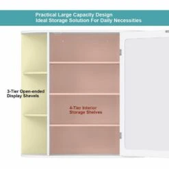 6.5 In. X 25 In. X 26 In. White Multipurpose Wall Surface Mount Bathroom Storage Medicine Cabinet With Mirror 12 6.5 In. X 25 In. X 26 In. White Multipurpose Wall Surface Mount Bathroom Storage Medicine Cabinet With Mirror -Valpar Bathroom Shop d91ed73f09a5cd6b3120bea0d34ab6f9 1800x1800