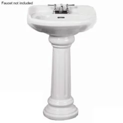 Pegasus Victoria 26 In. Pedestal Combo Bathroom Sink For 4 In. Centerset In White
