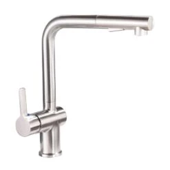 Single-Handle Pull Out Sprayer Kitchen Faucet In Brushed Nickel