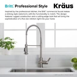 Britt Single Handle Commercial Kitchen Faucet With Dual Function Sprayhead In All-Brite Spot Free Stainless Steel Finish 20 Britt Single Handle Commercial Kitchen Faucet With Dual Function Sprayhead In All-Brite Spot Free Stainless Steel Finish -Valpar Bathroom Shop db1b567c1f1223ab81a9c1dc2d1bba55 1800x1800