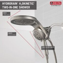 HydroRain Two-in-One 5-Spray 6 In. Dual Wall Mount Fixed And Handheld H2Okinetic Shower Head In Stainless -Valpar Bathroom Shop e4deed5dafaf34a392ea979599abbacf 1800x1800