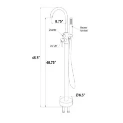 1-Handle Freestanding Floor Mount Tub Faucet Bathtub Filler With Hand Shower In Matte Black 16 1-Handle Freestanding Floor Mount Tub Faucet Bathtub Filler With Hand Shower In Matte Black -Valpar Bathroom Shop ea6185023b6d142598dccc6e65040569 1800x1800