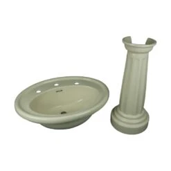 RENOVATORS SUPPLY MANUFACTURING Philadelphia 26 In. Pedestal Sink With Oval-Shaped Vessel China Gloss In Biscuit -Valpar Bathroom Shop ea9a8b7e76627dde53e9107457b5f232 1800x1800