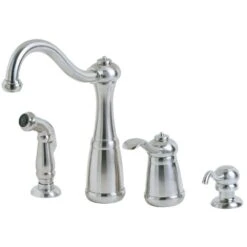 Marielle Single-Handle Side Sprayer Kitchen Faucet And Soap Dispenser In Stainless Steel