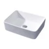 LUXIER Rectangular Bathroom Ceramic Vessel Sink Art Basin In White