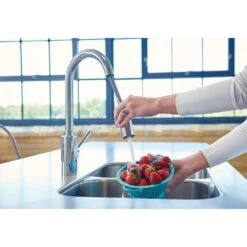 Genta Single-Handle Pull-Down Sprayer Kitchen Faucet With Reflex In Chrome 13 Genta Single-Handle Pull-Down Sprayer Kitchen Faucet With Reflex In Chrome -Valpar Bathroom Shop efb556554d75b2d3e5a3d5680599b4be 1800x1800