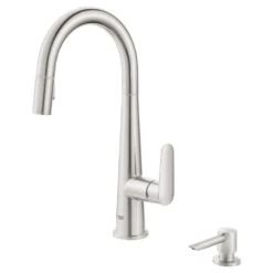Veletto Single-Handle Pull-Down Dual Sprayer Kitchen Faucet With Soap Dispenser In SuperSteel InfinityFinish -Valpar Bathroom Shop f00255d753a508b271b3e287a73e5904 1800x1800