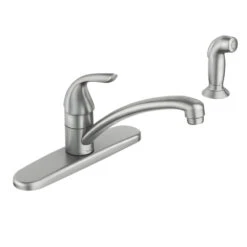 Adler Single-Handle Low Arc Standard Kitchen Faucet With Side Sprayer In Chrome -Valpar Bathroom Shop f78854970e5a487f360025d94a24915b 1800x1800