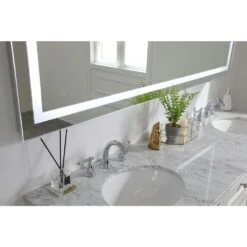 Timeless Home 36 In. H X 72 In. W Single Contemporary Rectangular Aluminum Lighted LED Mirror In Silver(Color Changing) -Valpar Bathroom Shop f9fa1ffd1e6c2b3485cdd0438e2c6e49 1800x1800