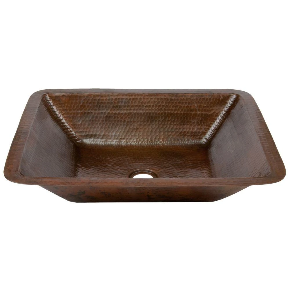 Premier Copper Products Under-Counter Rectangle Hammered Copper Bathroom Sink In Oil Rubbed Bronze 3 Premier Copper Products Under-Counter Rectangle Hammered Copper Bathroom Sink In Oil Rubbed Bronze
